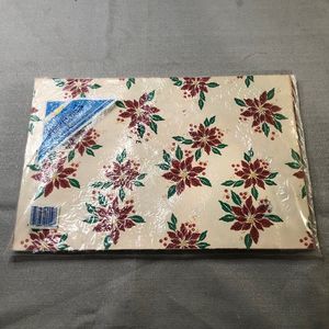 Royal Lace Vintage Paper Placemats, USA, Poinsettias, Qty 50, Christmas Table